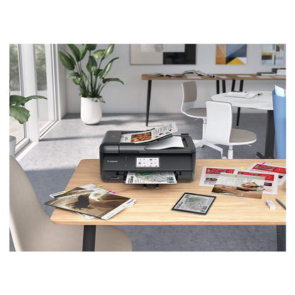 Canon TR8620 All-In-One Printer For Home Office | Copier |Scanner| Fax |Auto Document Feeder | Photo and Document Printing | Airprint (R) and Android Printing, Black