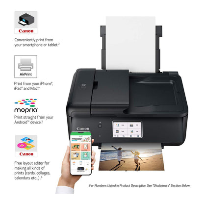 Canon TR8620 All-In-One Printer For Home Office | Copier |Scanner| Fax |Auto Document Feeder | Photo and Document Printing | Airprint (R) and Android Printing, Black